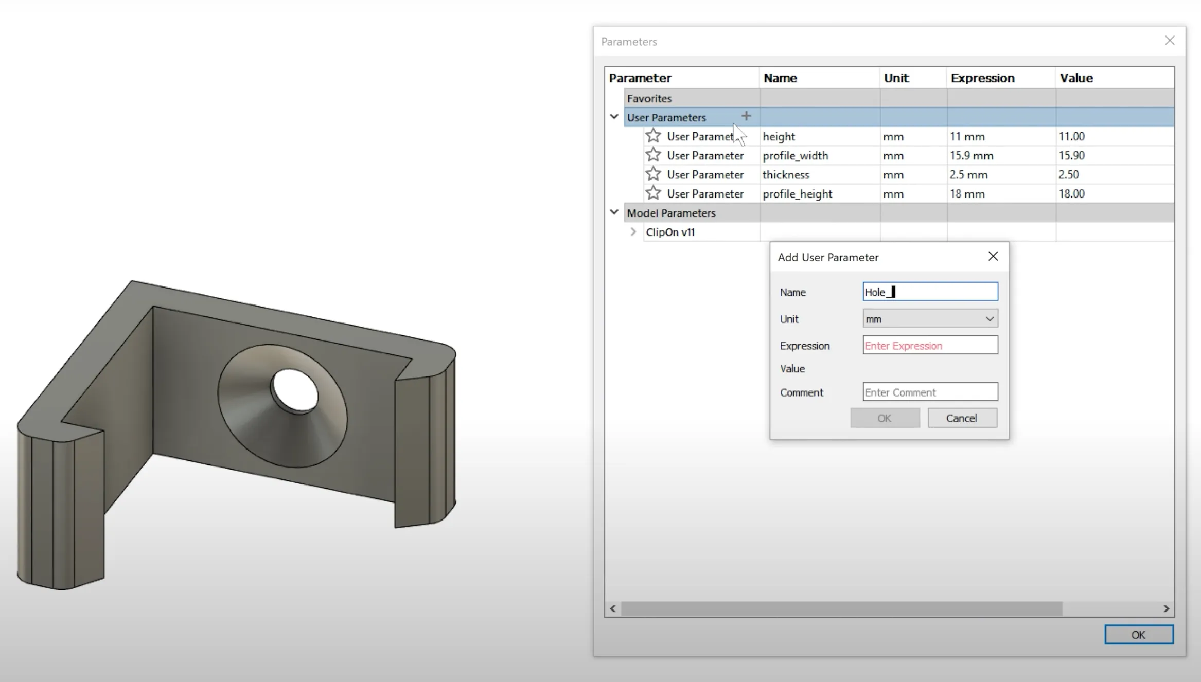 modélisation paramétrique Fusion 360