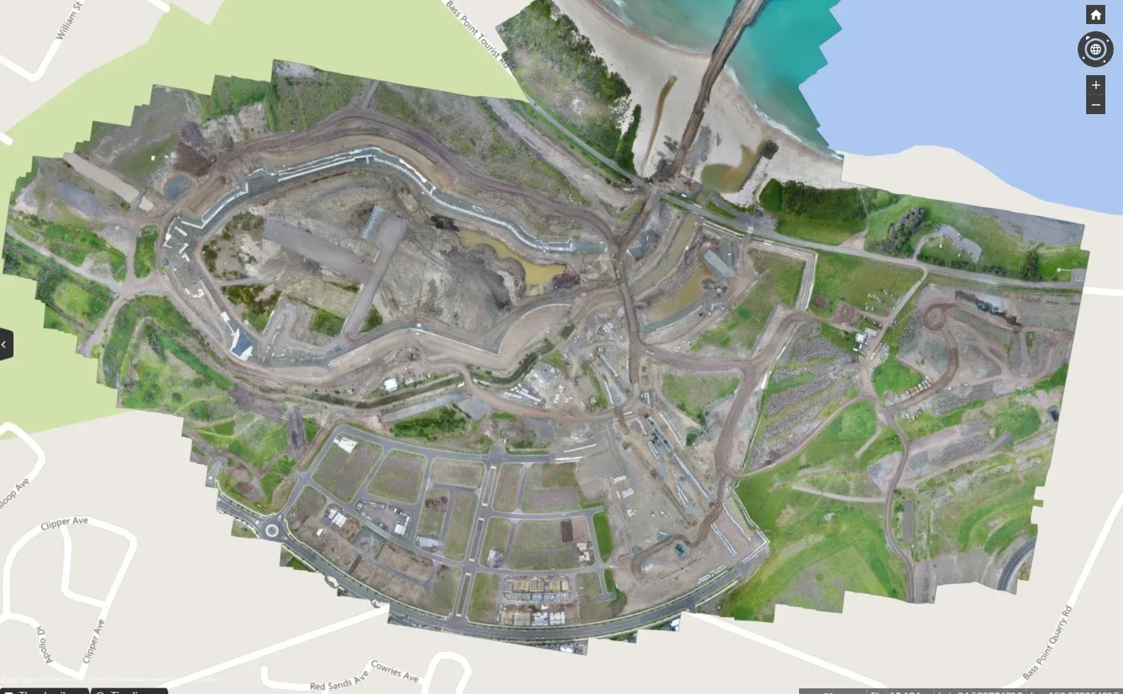 Vue aérienne orthophoto d'un site en construction pour relevé topographique