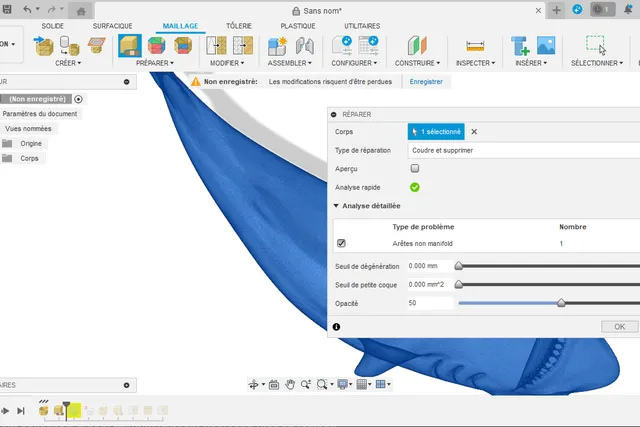 Comment modifier un fichier STL sur Fusion 360