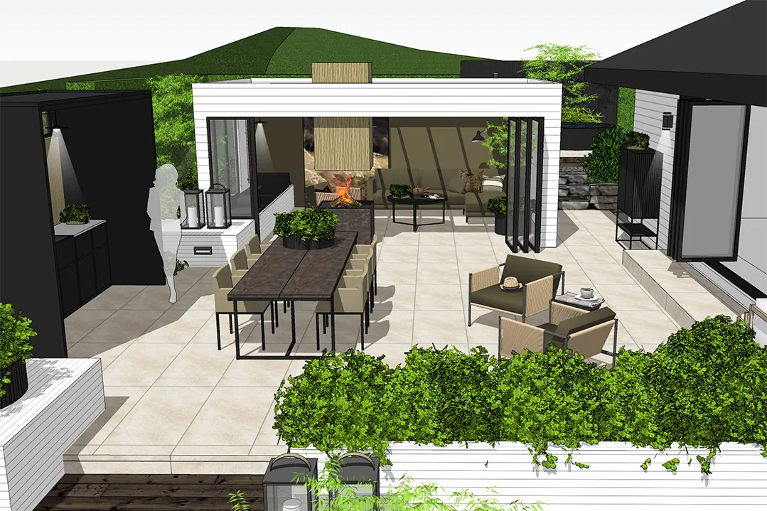 petit jardin urbain sur sketchup