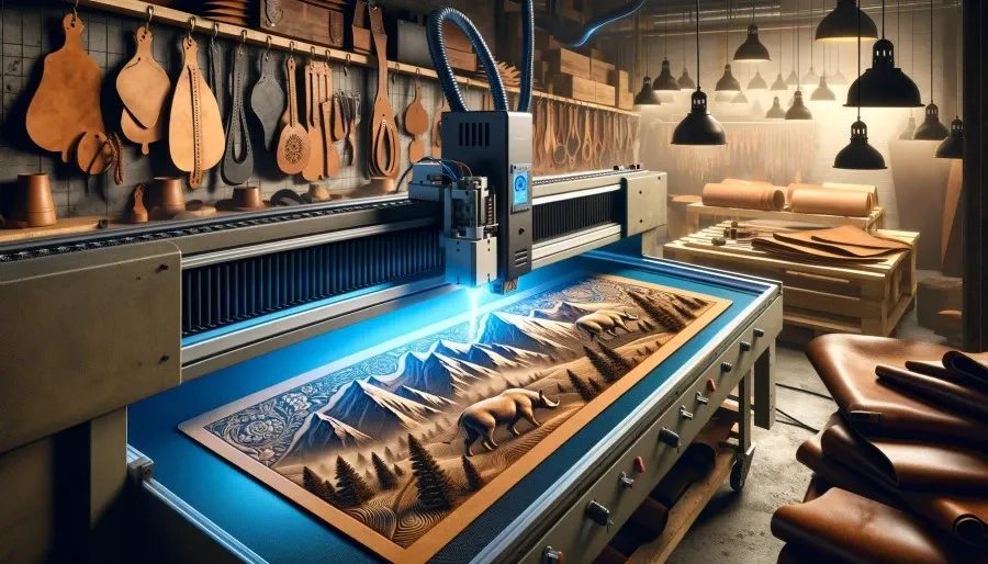pièce rempli de matériaux en bois avec machine de gravure laser