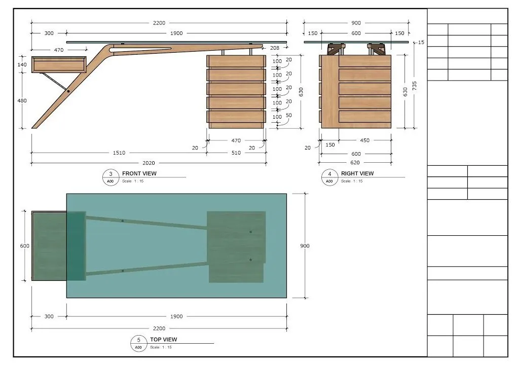 plans de coupe Layout SketchUp