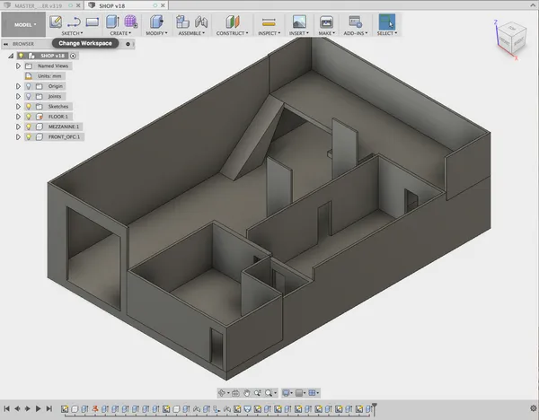 structure intérieur Fusion 360
