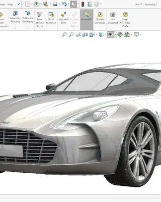 Voiture de sport grise dans un logiciel de modélisation 3D