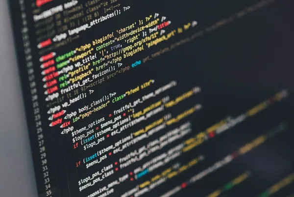 Capture d'écran d'un code source informatique en HTML, CSS et PHP, avec différentes couleurs pour la syntaxe.